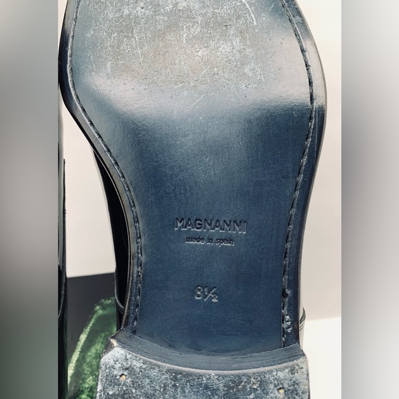 $375 Mens MAGNANNI Dante BLACK Patent Leather TUXEDO Formal Dress Shoes Mens 8.5 - Picture 7 of 8